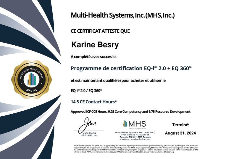 EQ-i 2.0 diplôme karine besry