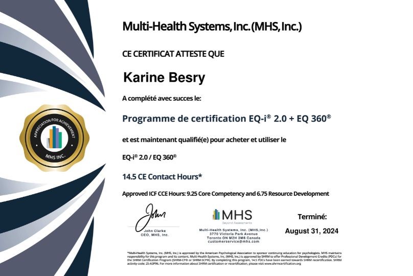 EQ-i 2.0 diplôme karine besry